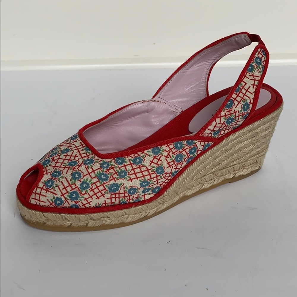 LULU GUINNESS Blue Flower Espadrilles